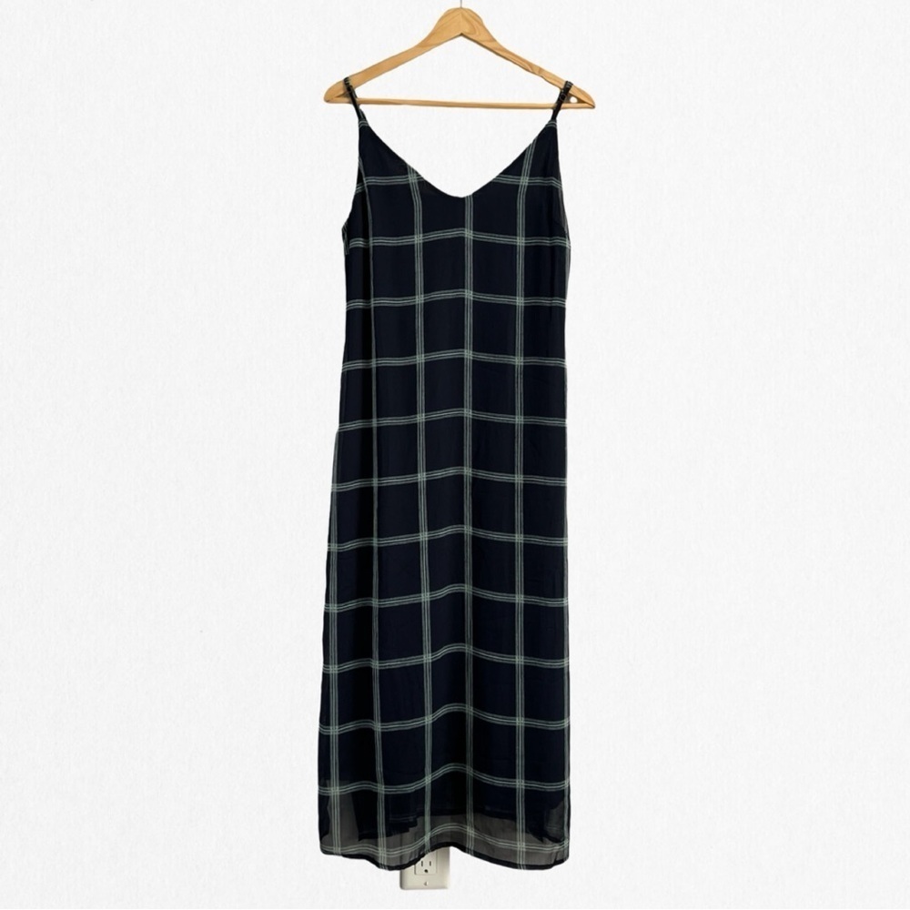 O'Neill Black Plaid Maxi Slip Dress